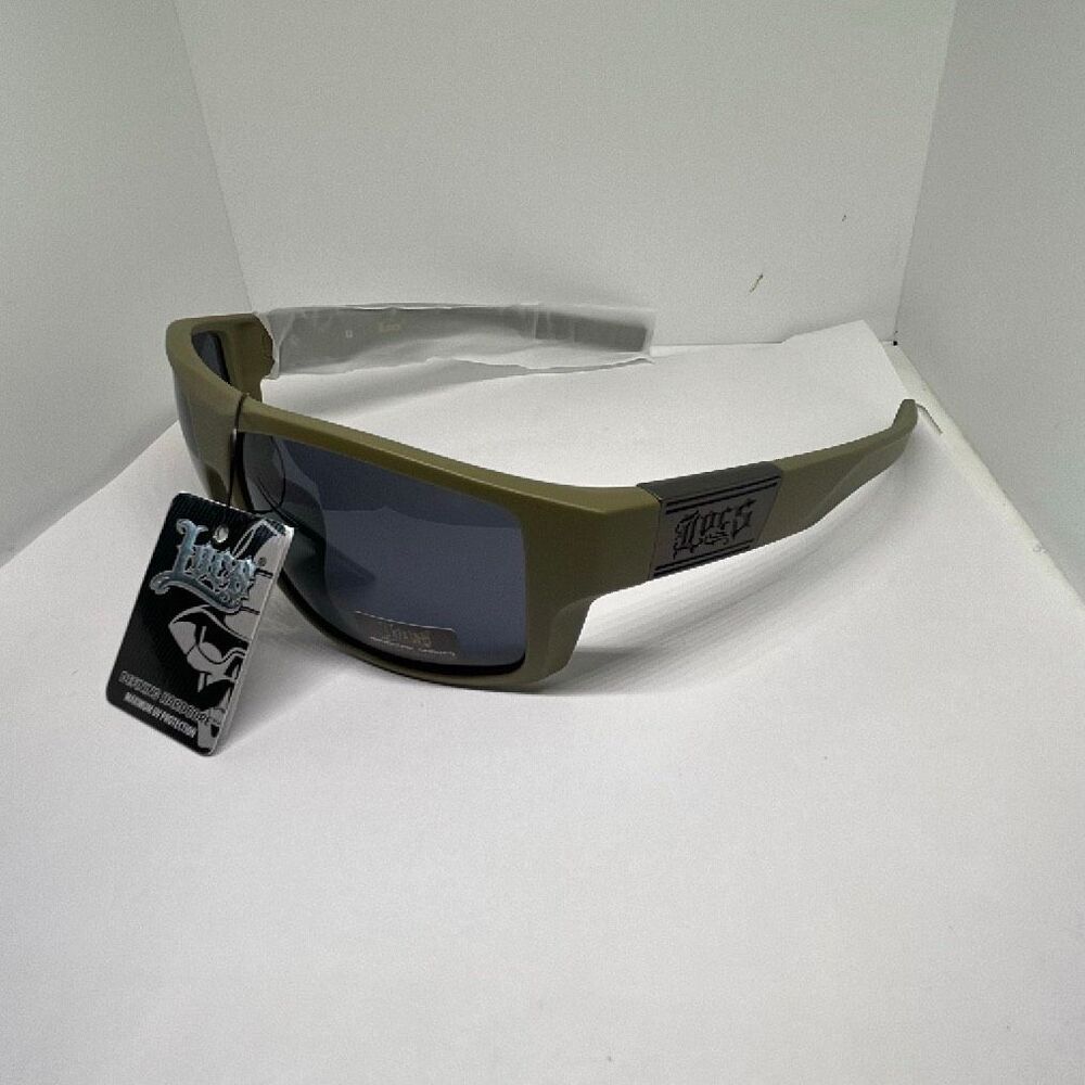 Locs Army Green Hardcore Shades Wraparound UV Protection Sunglasses NWT